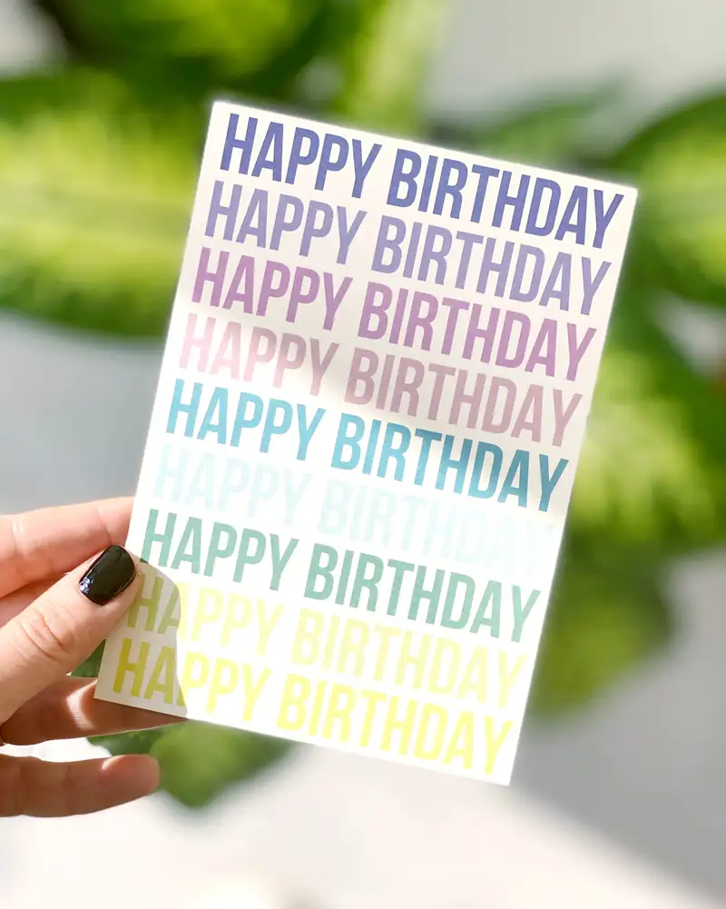 Pastel Happy Birthday Motto Kartı Kartpostal
