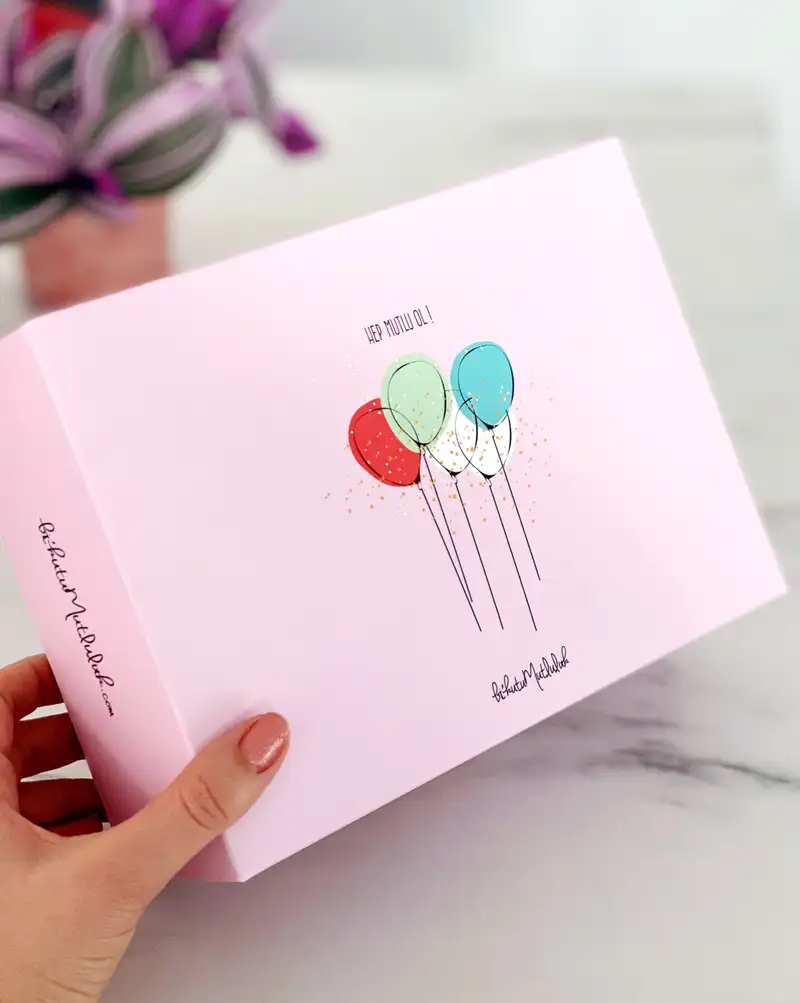Hep Mutlu Ol Balonlar Doğum Günü Hediye Kutusu ( sadece kutu)