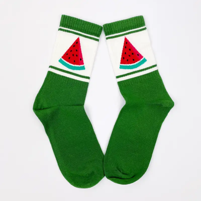 Çorap N369 - Meyve Serisi - Yeşil Karpuz Çorap