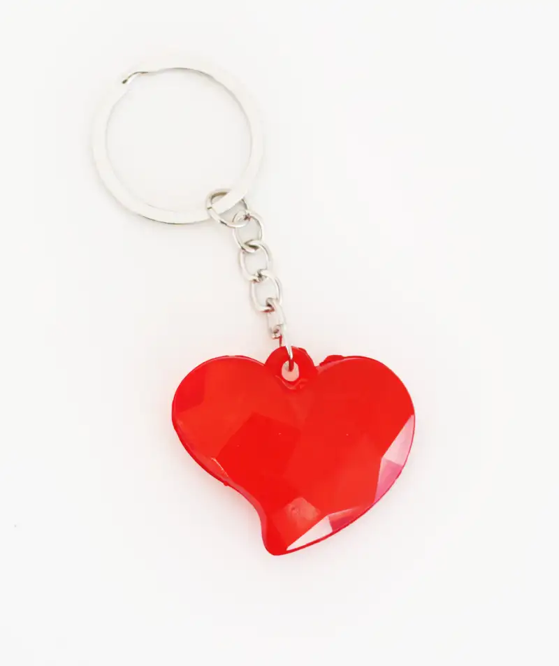 Anahtarlık -  Kristal Kırmızı Kalp Anahtarlık